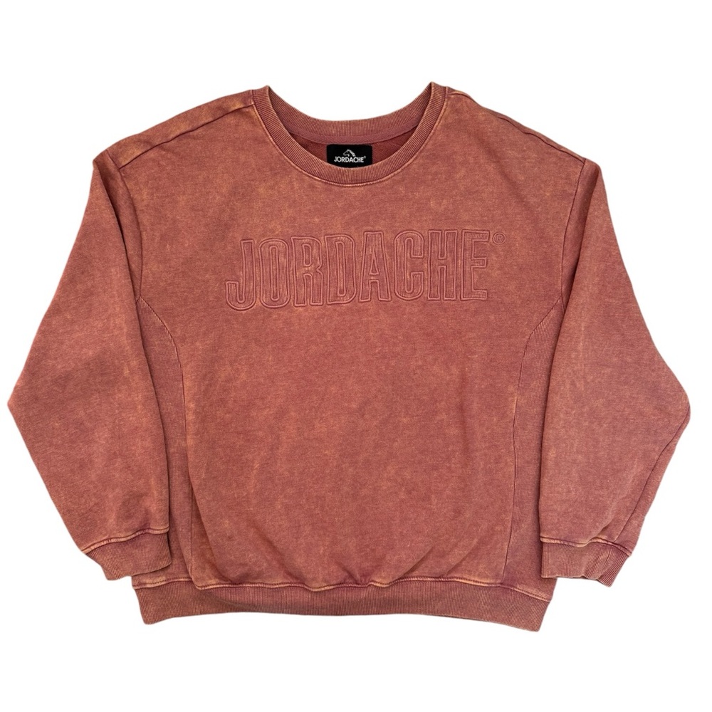 JORDACHE Pink Tie Dye Logo Sweater Sweatshirt in XL